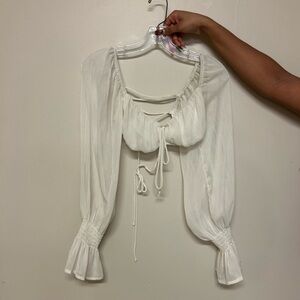 White crop blouse